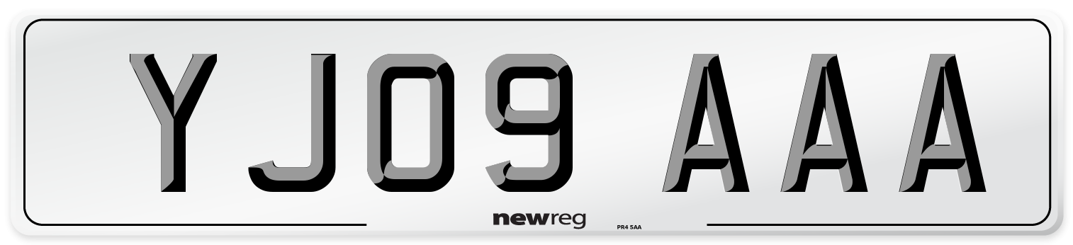 YJ09 AAA Number Plate from New Reg